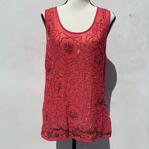 Sheer beaded tank